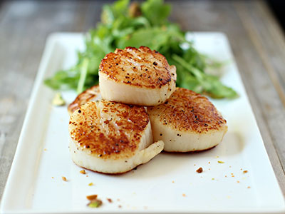 Scallops cooked